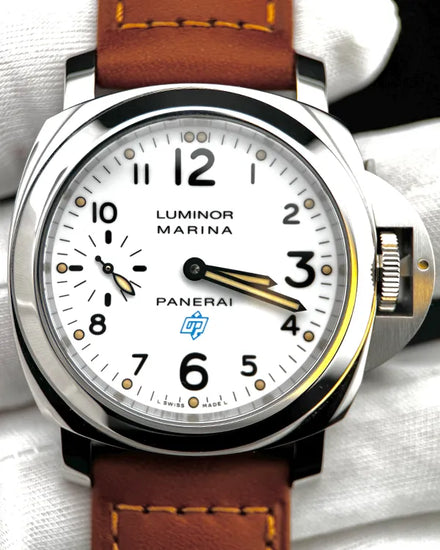 2017 Panerai Luminor Marina Bianco Logo 44MM White Dial Leather Strap (PAM00660)