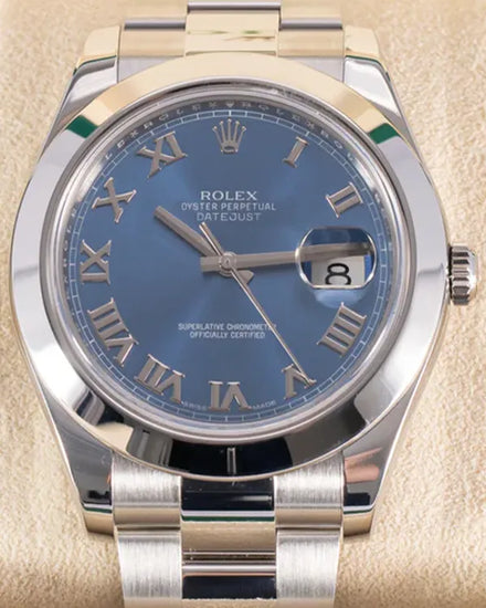 2016 Rolex Datejust II 41MM "Azzurro" Blue Dial Oyster Bracelet (116300)