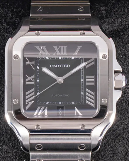 Cartier Santos De Cartier 39.8MM Green Dial Steel Bracelet (WSSA0062)