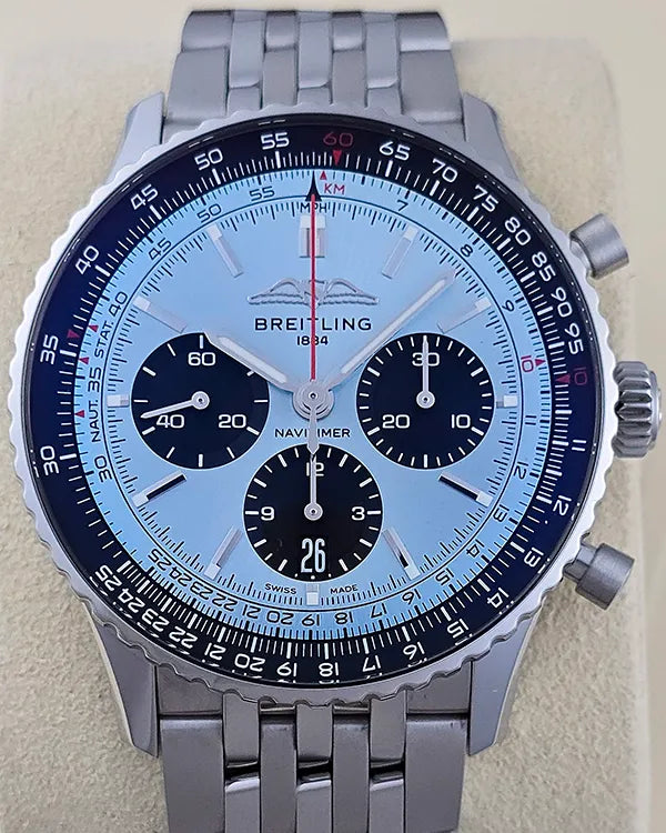 No Reserve - 2023 Breitling Navitimer 43MM Blue Dial Steel Bracelet (AB0138241C1A1)