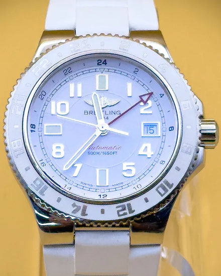Breitling Superocean GMT 41MM White Dial Rubber Strap (A32380)