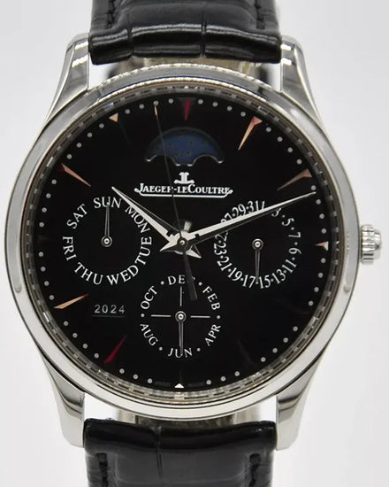 2017 Jaeger-LeCoultre Master Ultra Thin 39MM Black Dial Leather Strap (Q1308470)