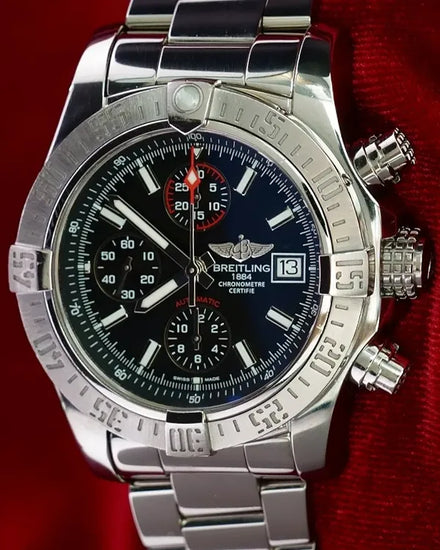 2014 Breitling Avenger II 43MM Black Dial Steel Bracelet (A133811)