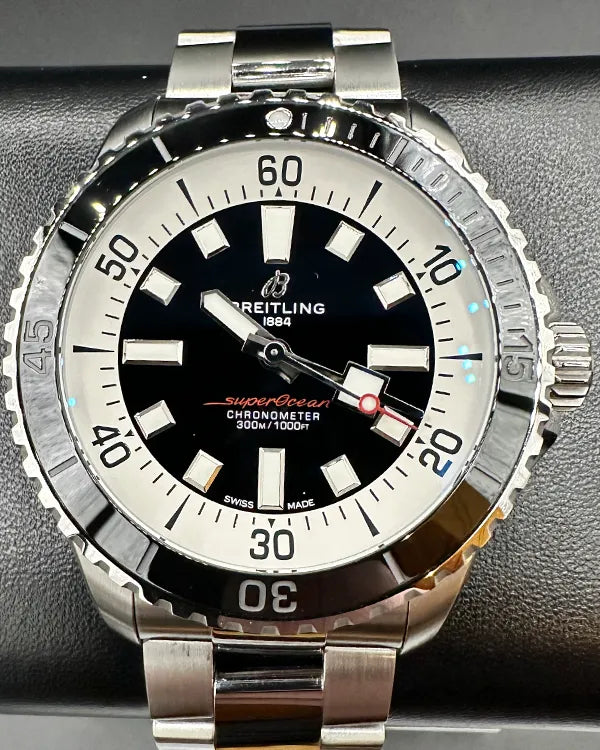 Breitling Superocean 44MM Black Dial Steel Bracelet (A17376211B1A1)