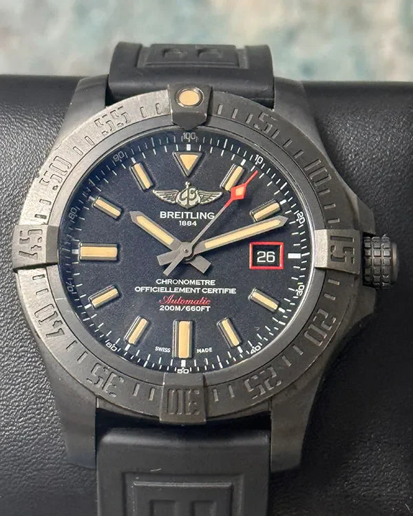 2018 Breitling Avenger Blackbird Special Edition 44MM Black Dial Rubber Strap (V1731110/BD74)