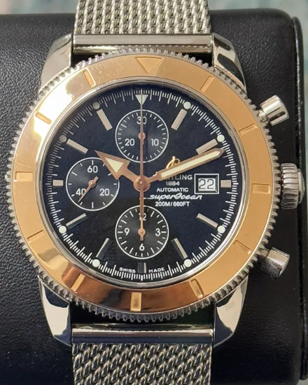 2015 Breitling Superocean Heritage Chronograph 46MM Black Dial Steel Bracelet (U1332012/B908)