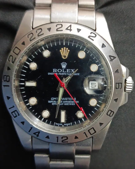 No Reserve - Rolex Explorer II 40MM Aftermarket Black Dial Oyster Bracelet (16570)