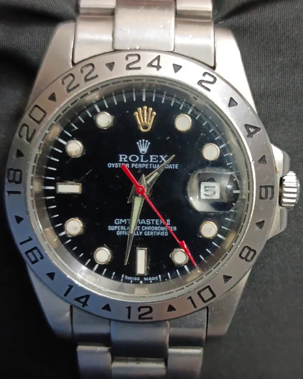 No Reserve - Rolex Explorer II 40MM Aftermarket Black Dial Oyster Bracelet (16570)