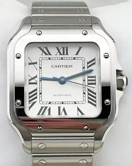 Cartier Santos De Cartier 35.1MM Silver Dial Steel Bracelet (WSSA0029)