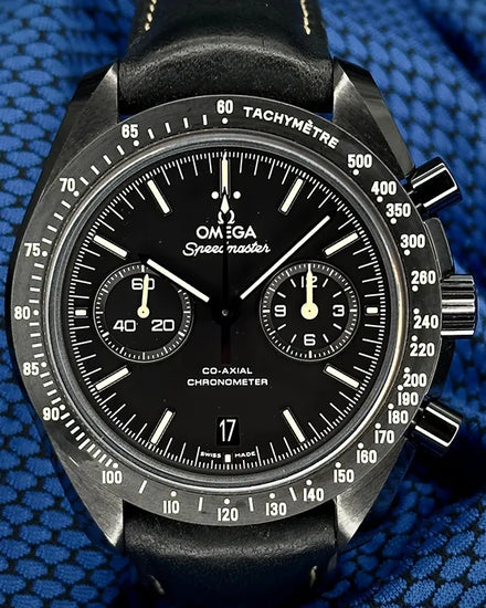 2019 Omega Speedmaster Dark Side of the Moon "Pitch Black" 44.25MM Black Dial Leather Strap (311.92.44.51.01.004)