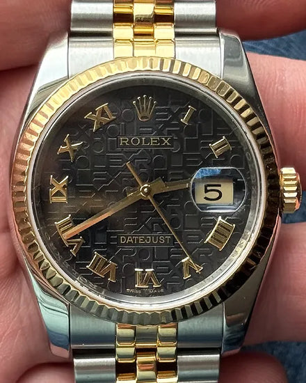 Rolex Datejust 36MM Black Dial Two-Tone Jubilee Bracelet (116233)