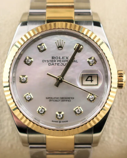 Rolex Datejust 36MM Mother of Pearl Dial Two-Tone Oyster Bracelet (126233)