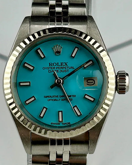 Rolex Lady-Datejust 26MM Aftermarket Tiffany Blue Dial Jubilee Bracelet (6917)