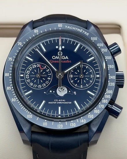 2023 Omega Speedmaster Moonphase "Blue Side of the Moon" 44.25MM Blue Dial Leather Strap (304.93.44.52.03.001)