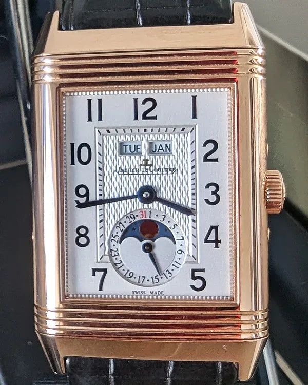 2014 Jaeger-LeCoultre Grande Reverso Calendar 30X48.5MM Silver Dial Leather Strap (Q3752520)