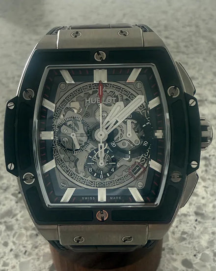 Hublot Spirit Of Big Bang 45MM Skeleton Dial Leather Strap (601.NM.0173.LR)