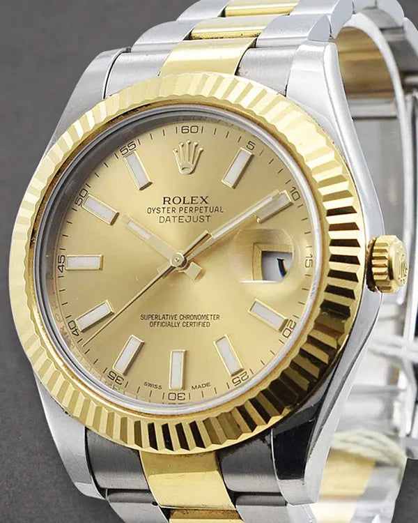 Rolex Datejust 41MM Champagne Dial Two-Tone Oyster Bracelet (126333)
