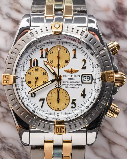Breitling Chronomat Evolution 43MM White Dial Two-Tone Bracelet (B13356)