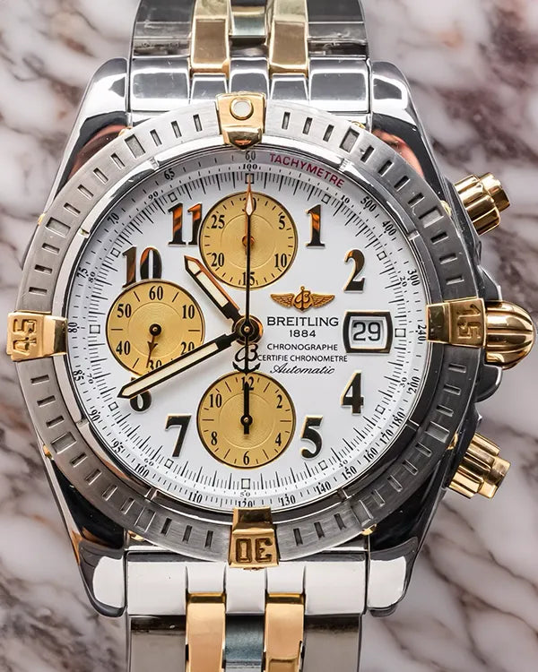 Breitling Chronomat Evolution 43MM White Dial Two-Tone Bracelet (B13356)