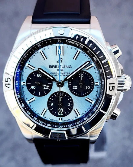 2021 Breitling Chronomat B01 42MM Blue Dial Rubber Strap (PB0134101C1S1)
