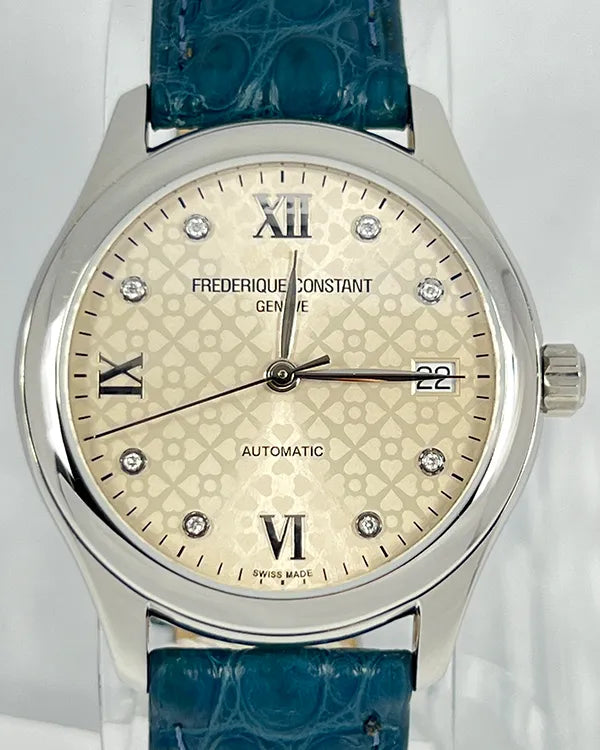 Frederique Constant Ladies Automatic 36MM Silver Dial Leather Strap (FC303LGD3B6)