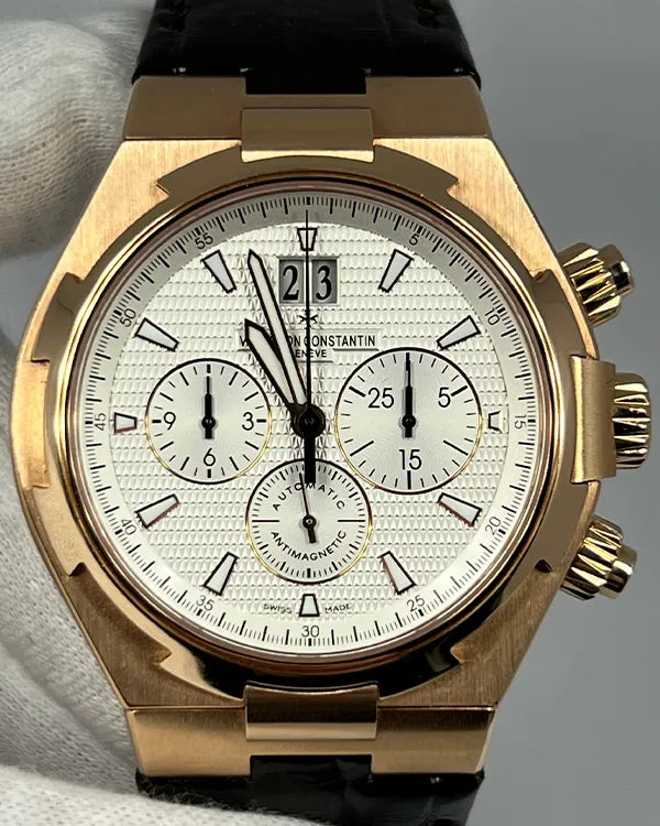 Vacheron Constantin Overseas Chronograph 42MM White Dial Leather Strap(49150/000R-9454)