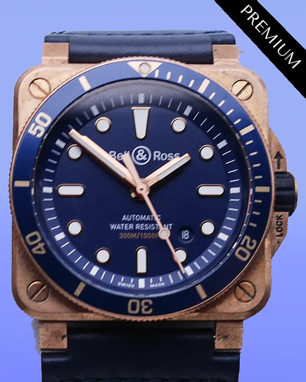 Bell & Ross BR 03-92 Diver L.E. 42MM Blue Dial Leather Strap (BR03-92-DIV-B)