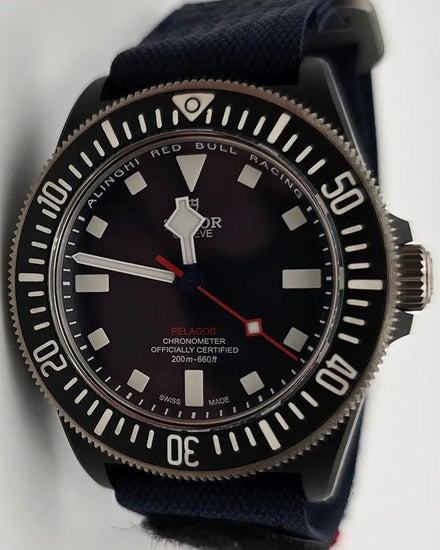 2023 Tudor Pelagos FXD "Alinghi Red Bull Racing" 42MM Blue Dial Textile Strap (25707KN)