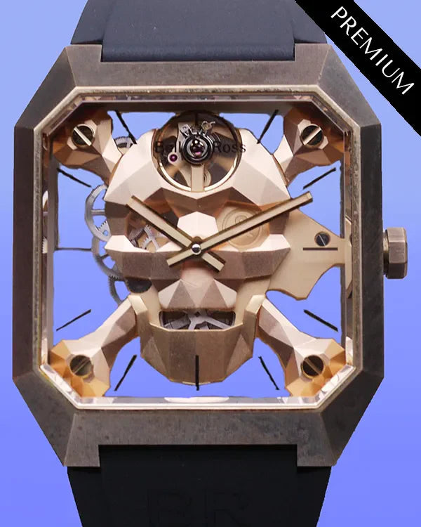 Bell & Ross BR 01 "Cyber Skull" L.E. 45MM Skeleton Dial Rubber Strap (BR01-CSK-BR)