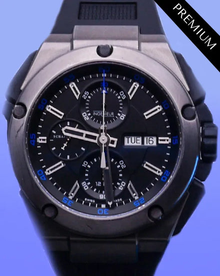 IWC Schaffhausen Ingenieur Double Chronograph 45MM Black Dial Rubber Strap (IW376501)