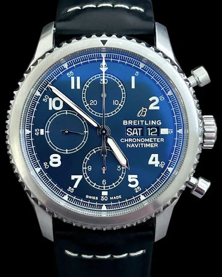 No Reserve - 2019 Breitling Navitimer 8 43MM Blue Dial Leather Strap (A13314101C1X1)