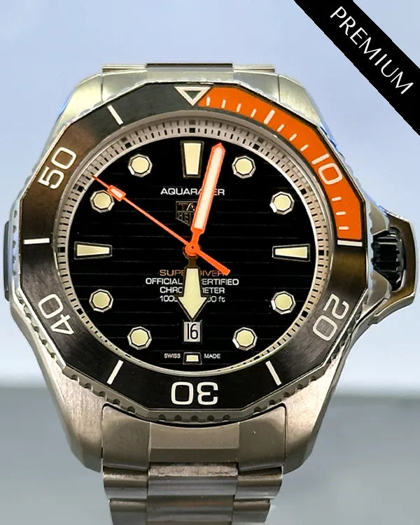 2022 TAG Heuer Aquaracer Professional 1000 Superdiver 45MM Black Dial Titanium Bracelet (WBP5A8A.BF0619)