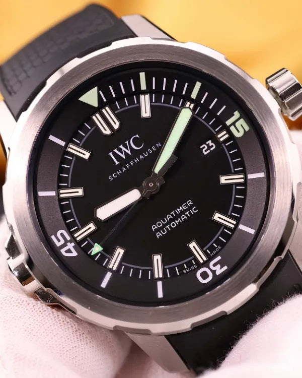 2023 IWC Schaffhausen Aquatimer Automatic 42MM Black Dial Rubber Strap (IW328802)