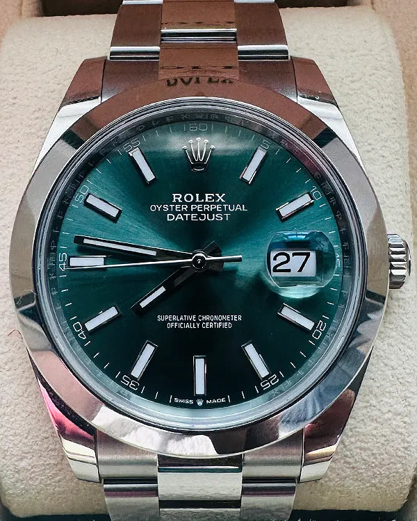 2024 Rolex Datejust 41MM Green Dial Oyster Bracelet (126300)