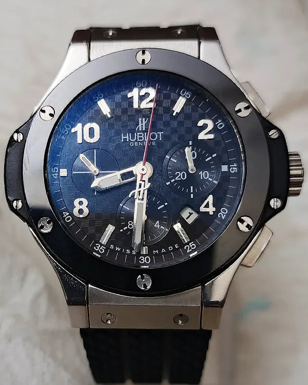 No Reserve - Hublot Big Bang 44MM Carbon Fiber Dial Rubber Strap (301.SB.131.RX)