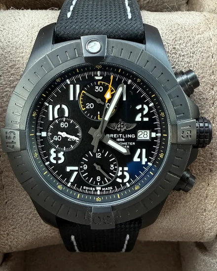 Breitling Avenger "Night Mission" 45MM Black Dial Leather Strap (V13317)