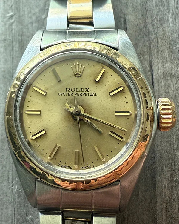 Rolex Oyster Perpetual 24MM Champagne Dial Two-Tone Oyster Bracelet (6724)