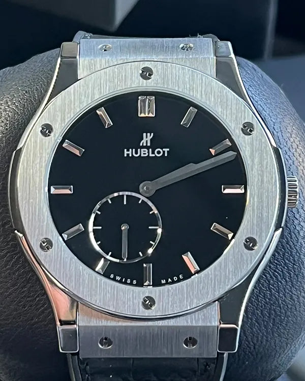 2016 Hublot Classic Fusion Ultra-Thin 45MM Black Dial Leather Strap (515.NX.1270.LR)