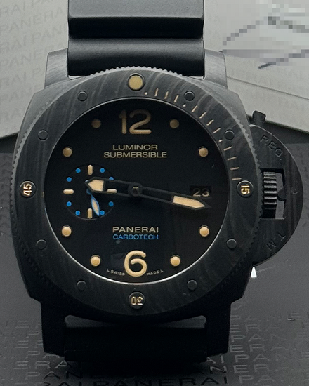 2016 Panerai Submersible 1950 3 Days Automatic 47MM Black Dial Rubber Strap (PAM00616)