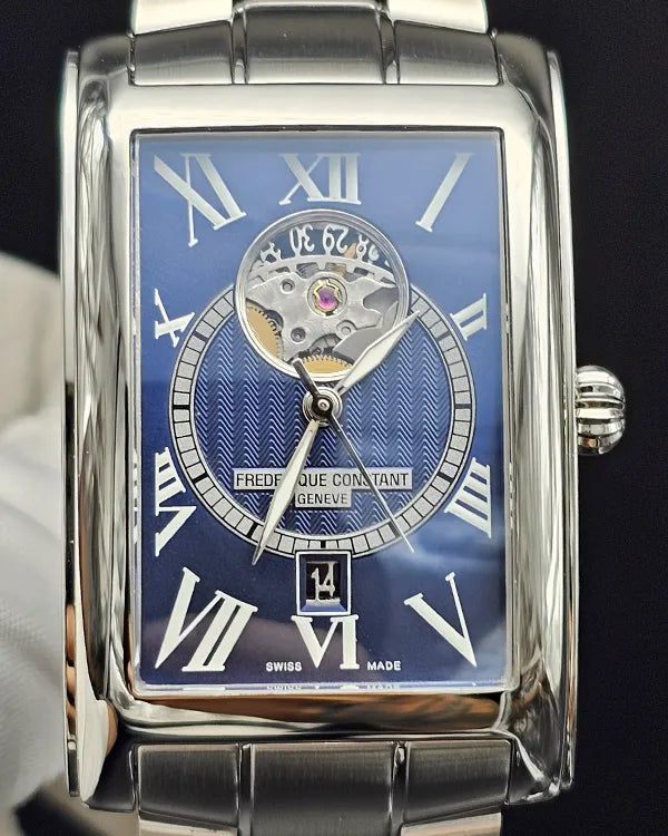 No Reserve - Frederique Constant Classics Carree 47MM Blue Dial Steel Bracelet (FC-315DNS4C26B)