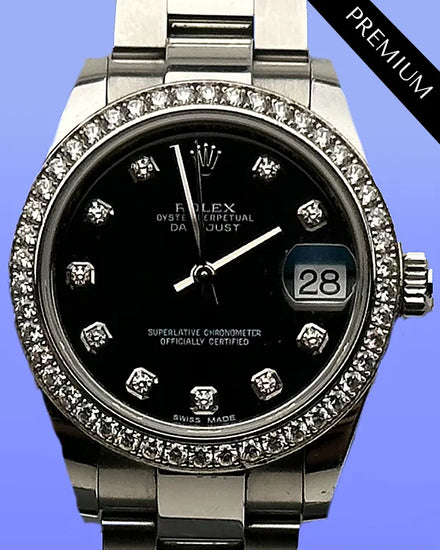 2016 Rolex Datejust 31MM Black Dial Oyster Bracelet (178384)