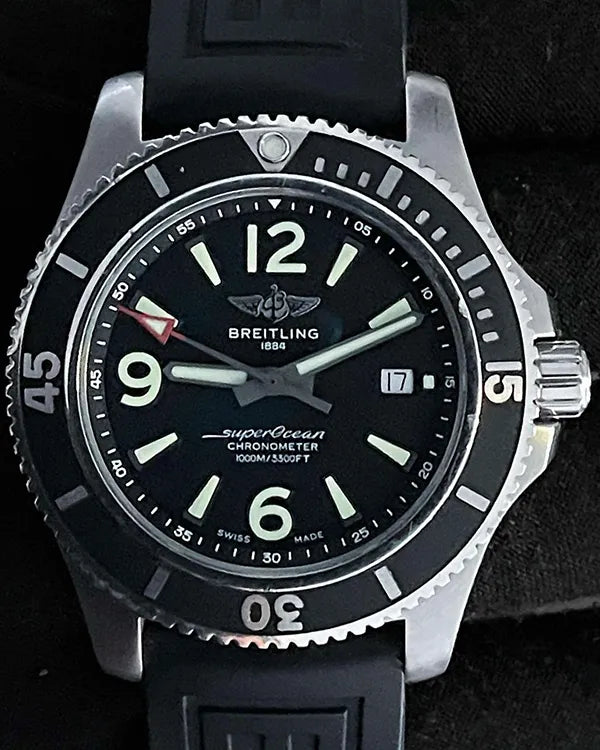 Breitling Superocean 44MM Black Dial Rubber Strap (A17367D71B1S1)