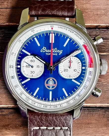 2023 Breitling Top Time B01 "Cobra Shelby" 41MM Blue Dial Leather Strap (AB01763A1C1X1)