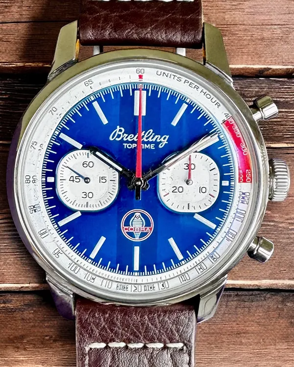 2023 Breitling Top Time B01 "Cobra Shelby" 41MM Blue Dial Leather Strap (AB01763A1C1X1)