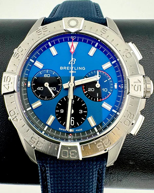 No Reserve - 2025 Breitling Avenger B01 42MM Blue Dial Textile Strap (AB0146)