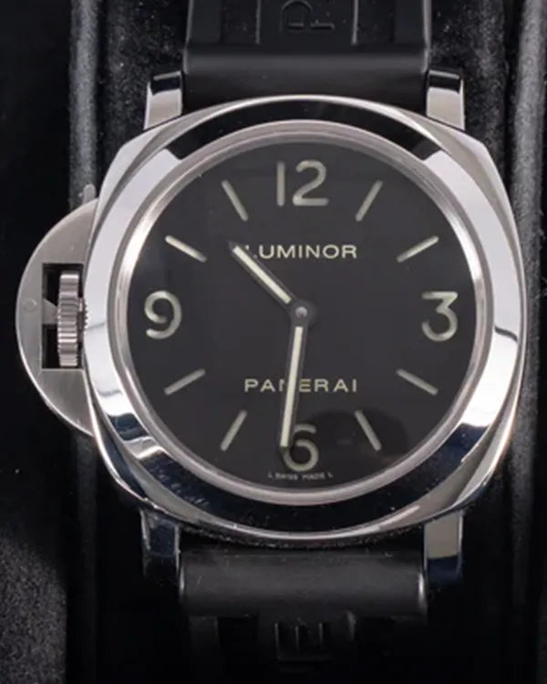 2012 Panerai Luminor Base "Destro" 44MM Black Dial Rubber Strap (PAM00219)