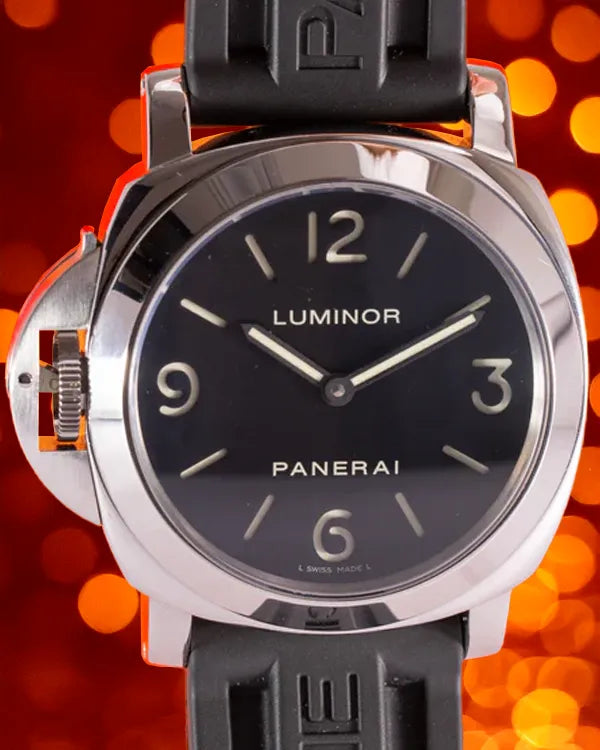 2016 Panerai Luminor Base "Destro" 44MM Black Dial Rubber Strap (PAM00219)
