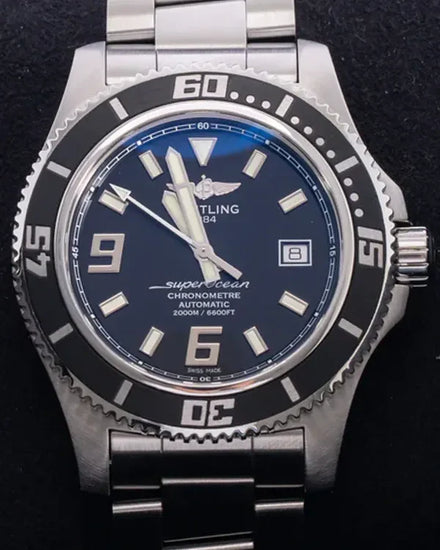 2015 Breitling Superocean 44MM Black Dial Steel Bracelet (A1739102/BA77)