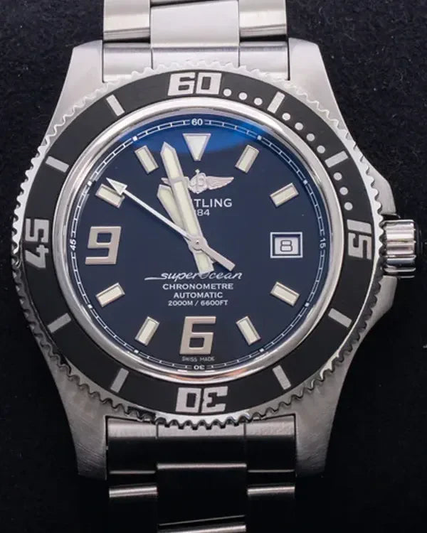 2015 Breitling Superocean 44MM Black Dial Steel Bracelet (A1739102/BA77)