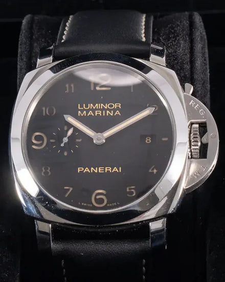 2016 Panerai Luminor 1950 44MM Black Dial Leather Strap (PAM00359)